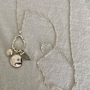 Stella & Dot Stella Strands Charm Keeper Necklace with Medallion Trio Charms Set